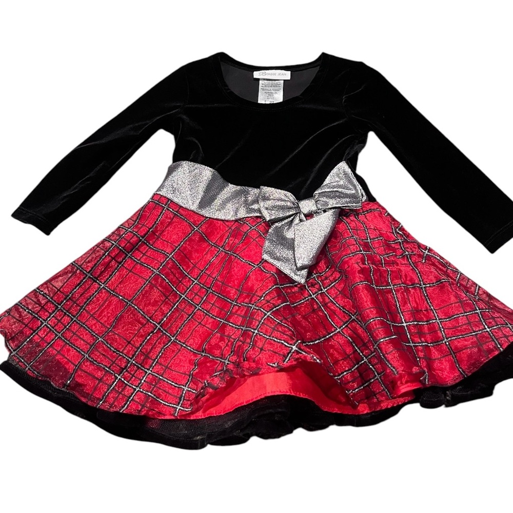 Red plaid holiday dress | 2T